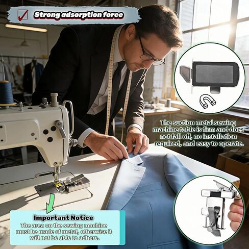 3rd Gen Magnetic Seam Guide for Sewing Machine, Adjustable Universal Hem Guide with Clip & Strong Magnet - Compatible with Walking Foot, Multi-Size Hemmer Presser Foot, Sewing Accessories in Saudi Arabia