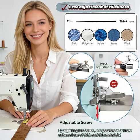 3rd Gen Magnetic Seam Guide for Sewing Machine, Adjustable Universal Hem Guide with Clip & Strong Magnet - Compatible with Walking Foot, Multi-Size Hemmer Presser Foot, Sewing Accessories in Saudi Arabia