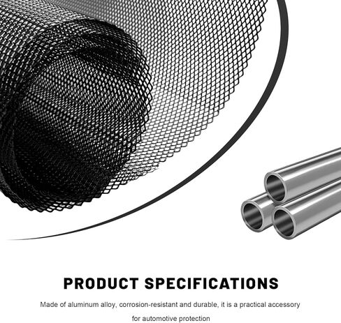 Car Grille Mesh, 40" × 13" Multi Functional Auto Aluminum Grill Mesh with 3 × 6mm Rhombic Hole, Heavy Duty Grille Insert Radiator Protective Cover for Most Vehicles in Saudi Arabia