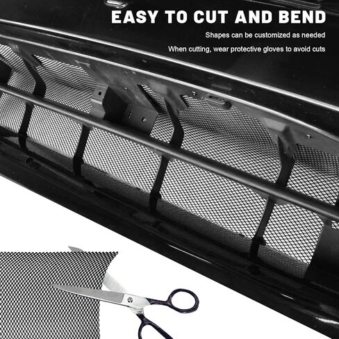 Car Grille Mesh, 40" × 13" Multi Functional Auto Aluminum Grill Mesh with 3 × 6mm Rhombic Hole, Heavy Duty Grille Insert Radiator Protective Cover for Most Vehicles in Saudi Arabia