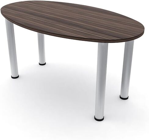 SKUTCHI DESIGNS INC. 6-Person Oval Boat Shaped Conference Table | Harmony Office Series with Brushed Silver Metal Post Legs | Lakeland Salt – 5ft in Saudi Arabia