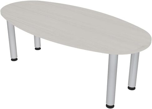 SKUTCHI DESIGNS INC. 6-Person Oval Boat Shaped Conference Table | Harmony Office Series with Brushed Silver Metal Post Legs | Lakeland Salt – 5ft in Saudi Arabia