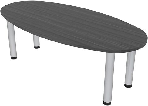 SKUTCHI DESIGNS INC. 6-Person Oval Boat Shaped Conference Table | Harmony Office Series with Brushed Silver Metal Post Legs | Lakeland Salt – 5ft in Saudi Arabia