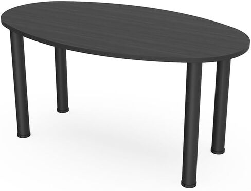 SKUTCHI DESIGNS INC. 6-Person Oval Boat Shaped Conference Table | Harmony Office Series with Brushed Silver Metal Post Legs | Lakeland Salt – 5ft in Saudi Arabia