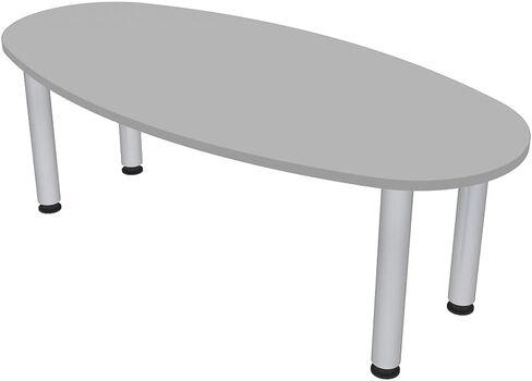 SKUTCHI DESIGNS INC. 6-Person Oval Boat Shaped Conference Table | Harmony Office Series with Brushed Silver Metal Post Legs | Lakeland Salt – 5ft in Saudi Arabia