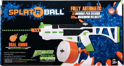 SplatRball 1200 Pyro Glow-in-The-Dark Gel Ball Water Bead Blaster Gun Kit. Splat R Ball Everything with The Electric Blaster able to Shoot up to 225fps! Splatter Gun in Saudi Arabia