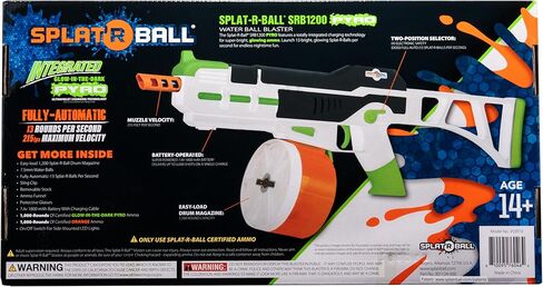 SplatRball 1200 Pyro Glow-in-The-Dark Gel Ball Water Bead Blaster Gun Kit. Splat R Ball Everything with The Electric Blaster able to Shoot up to 225fps! Splatter Gun in Saudi Arabia