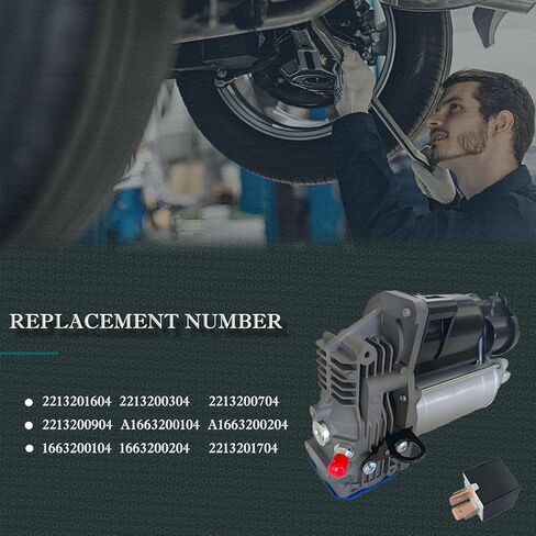 مضخة ضاغط التعليق الهوائي لمرسيدس بنز W221 S-Class S350 S400 S500 S550 S600 S63 AMG 2007-2013 2213201604 1663200104 2213201704 2213200304 - محرك تعليق هوائي ثقيل in Kuwait