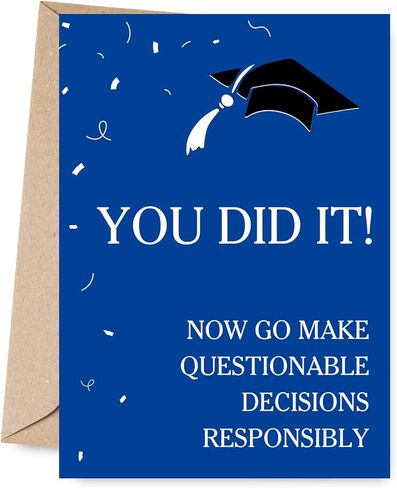 Graduation Card Gifts, Black and Gold Congrats College, High School Graduation Greeting Card with Envelopes, Grad Gifts for Daughter, Son in Saudi Arabia
