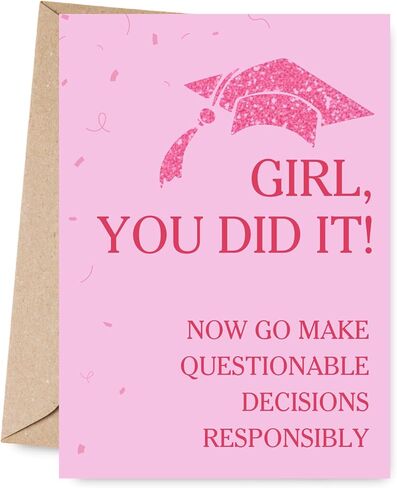 Graduation Card Gifts, Black and Gold Congrats College, High School Graduation Greeting Card with Envelopes, Grad Gifts for Daughter, Son in Saudi Arabia