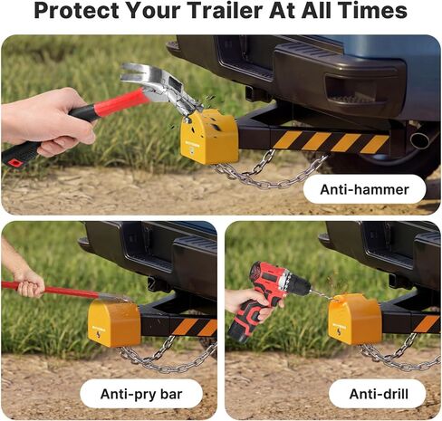 BOYISEN Trailer Coupler Lock for 2" & 2-5/16" Couplers, Heavy-Duty Wraparound Anti-Theft Tongue Lock with 3 Keys & Dust Cap, for RV, Camper, Boat & Travel Trailer, Rust-Resistant in Saudi Arabia