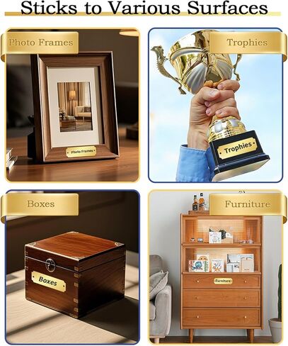 12 Pcs Name Plates, Engraved Name Plates Laser Metal Plate with Adhesive and Screws, Gold Notched Corner Custom Name Plate (1x3 Inch) in Saudi Arabia