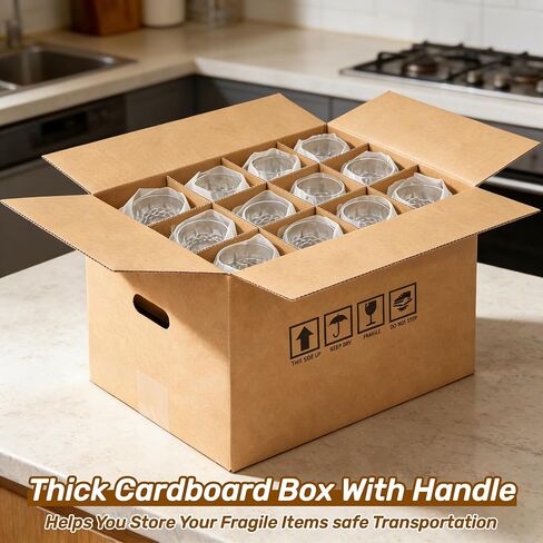 5 Sets Wine Glass Moving Boxes, Wine Boxes for Shipping, Moving Boxes for Dishes with Reinforced Cardboard and Handles for Moving Glassware Dishes Wine, Perfect Wine Lover Gift (16x11.8x11.8 in) in Saudi Arabia