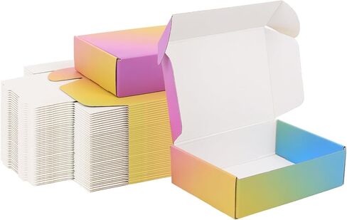 Shipping Boxes for Packaging 9x6x2", 45 Pack Colorful Corrugated Cardboard Boxes, Paper Mailing Boxes for Small Business in Saudi Arabia