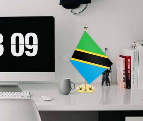 2PCS Tanzania Desk Flag,12 inch Tall Small Tanzanians Indoor Banner,Tiny Printing Decor For Office Home Table in Saudi Arabia