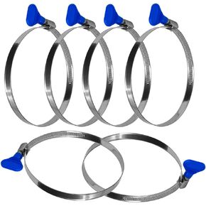 4 Inch Key-Type 304 Stainless Steel Worm Gear Hose Clamps, Adjustable Size Range 91-114mm Clamps for Dryer Vent, Dust Collector and Automotive（6pcs ） in Saudi Arabia