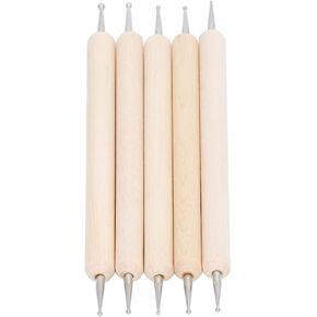 Kukyller Embossing Stylus,5PCS Wooden Ball Embossing Stylus Double End Tracing Dotting Tool for Art Projects in Kuwait