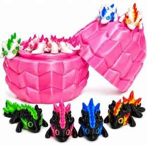 3D Printed Dragon Eggs – Mini Articulated Baby Dragon Toys Mystery 3D Dinosaur Eggs Set for Kids & Adults Fantasy Desk Decor & Collectible Gifts (8 Mini Dragons) in Saudi Arabia