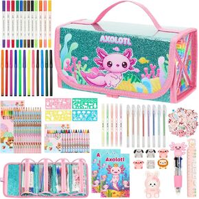 Defresit 129 PCS Washable Markers Set- Capybara Gifts for Girls, Art Supplies for Kids with Glitter Pencil Case, Coloring Kits for Kids, Ideal Gifts for Birthday Christmas Back to School in Saudi Arabia
