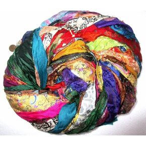 100 Pcs Recycled Silk Sari Ribbon Yarn Strips – 42 Yards Total, 15–17 Inch Unstitched Pure Silk Fabric Tassel Skeins, Mixed Random Shades for Journaling, Scrapbooking, Jewelry & Craft Projects in Saudi Arabia