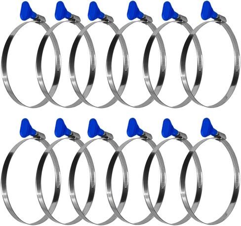 4 Inch Key-Type 304 Stainless Steel Worm Gear Hose Clamps, Adjustable Size Range 91-114mm Clamps for Dryer Vent, Dust Collector and Automotive（6pcs ） in Saudi Arabia