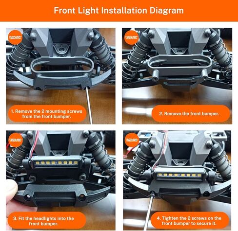 متوافق مع Traxxas Mini XRT - مصابيح LED أمامية بيضاء ومصابيح LED حمراء خلفية in Kuwait