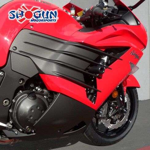 Shogun USA Made Kaw ZX14R 2012 2013 2014 2015 2016 2017 2018 2019 2020 2021 2022 2023 2024 2025 مجموعة منزلق بإطار أسود بدون قطع تتضمن بدون قطع إطار منزلقات وبكرات ذراع متأرجحة وأطراف شريط 755-4719 in Kuwait