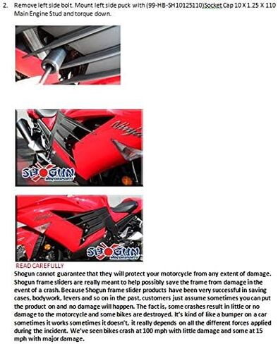 Shogun USA Made Kaw ZX14R 2012 2013 2014 2015 2016 2017 2018 2019 2020 2021 2022 2023 2024 2025 مجموعة منزلق بإطار أسود بدون قطع تتضمن بدون قطع إطار منزلقات وبكرات ذراع متأرجحة وأطراف شريط 755-4719 in Kuwait
