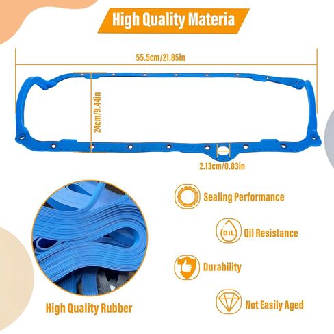 OS34509T Engine Oil Pan Gasket Compatible with Chevy V8 Small Block 265 283 327 350 383 400 1957-1979 Oil Pan Gasket Thick Front Seal XCHJ652-SB in Saudi Arabia