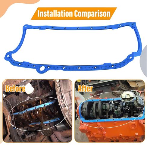 OS34509T Engine Oil Pan Gasket Compatible with Chevy V8 Small Block 265 283 327 350 383 400 1957-1979 Oil Pan Gasket Thick Front Seal XCHJ652-SB in Saudi Arabia