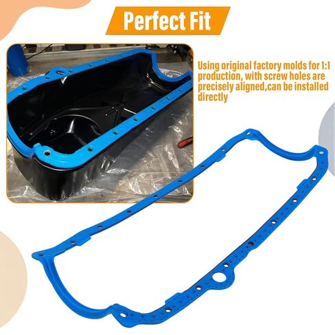 OS34509T Engine Oil Pan Gasket Compatible with Chevy V8 Small Block 265 283 327 350 383 400 1957-1979 Oil Pan Gasket Thick Front Seal XCHJ652-SB in Saudi Arabia