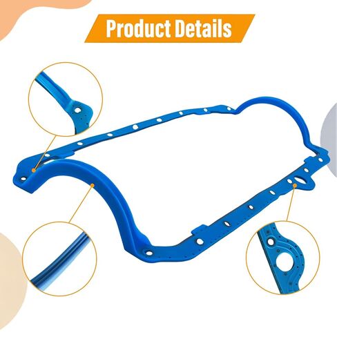 OS34509T Engine Oil Pan Gasket Compatible with Chevy V8 Small Block 265 283 327 350 383 400 1957-1979 Oil Pan Gasket Thick Front Seal XCHJ652-SB in Saudi Arabia