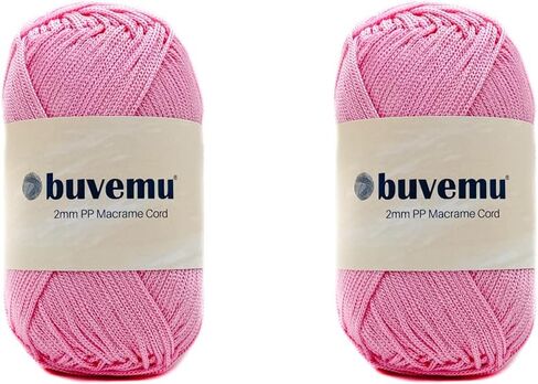 2 شلات من مادة البولي بروبيلين Buvemu 2 مم × 153 ياردة (459 قدم) حبل مكرامية لأكياس الكروشيه معلقة على الحائط ونباتات ديكورات المنزل Boho 100 جرام (3.53 أونصة) (أسود) in Kuwait