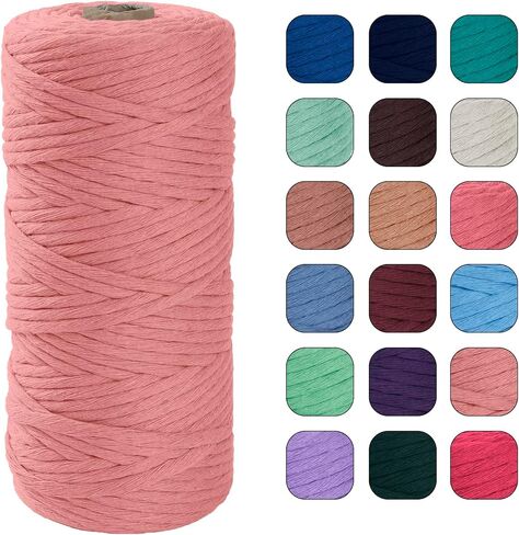 JeogYong Single Strand Macrame Cord 4mm x 109 Yards Natural Cotton Macrame Yarn Rope Cotton Thick Macrame Cord String for Plant Hanger, Wall Hanging, DIY Craft, Wedding, Party Decor (Army Green) in Kuwait