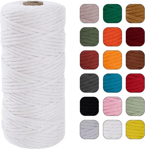 JeogYong Single Strand Macrame Cord 4mm x 109 Yards Natural Cotton Macrame Yarn Rope Cotton Thick Macrame Cord String for Plant Hanger, Wall Hanging, DIY Craft, Wedding, Party Decor (Army Green) in Saudi Arabia