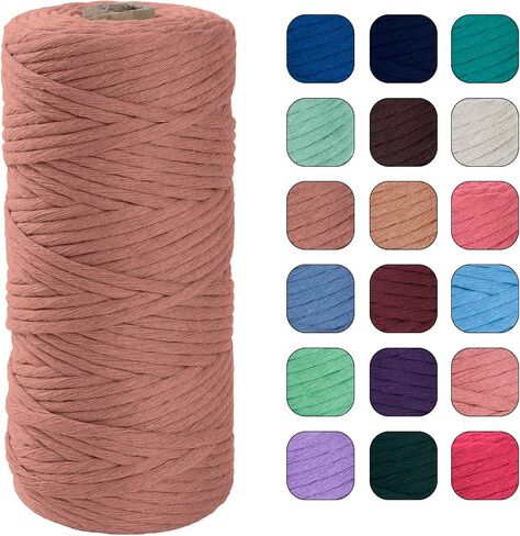 JeogYong Single Strand Macrame Cord 4mm x 109 Yards Natural Cotton Macrame Yarn Rope Cotton Thick Macrame Cord String for Plant Hanger, Wall Hanging, DIY Craft, Wedding, Party Decor (Army Green) in Saudi Arabia