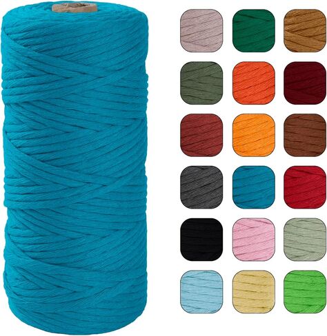 JeogYong Single Strand Macrame Cord 4mm x 109 Yards Natural Cotton Macrame Yarn Rope Cotton Thick Macrame Cord String for Plant Hanger, Wall Hanging, DIY Craft, Wedding, Party Decor (Army Green) in Saudi Arabia