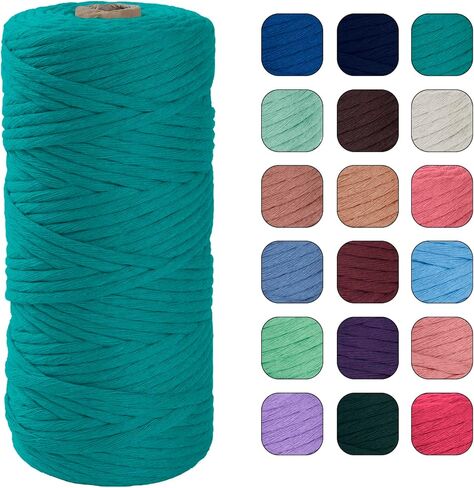 JeogYong Single Strand Macrame Cord 4mm x 109 Yards Natural Cotton Macrame Yarn Rope Cotton Thick Macrame Cord String for Plant Hanger, Wall Hanging, DIY Craft, Wedding, Party Decor (Army Green) in Saudi Arabia