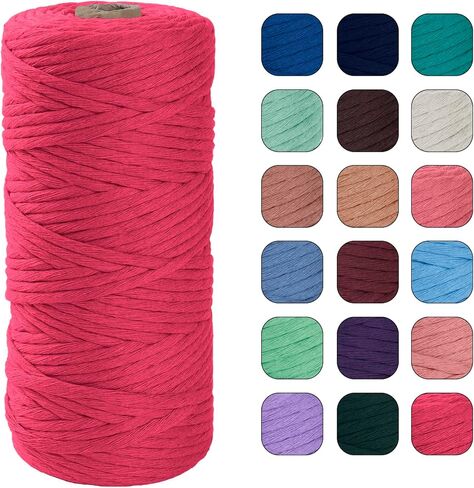 JeogYong Single Strand Macrame Cord 4mm x 109 Yards Natural Cotton Macrame Yarn Rope Cotton Thick Macrame Cord String for Plant Hanger, Wall Hanging, DIY Craft, Wedding, Party Decor (Army Green) in Saudi Arabia