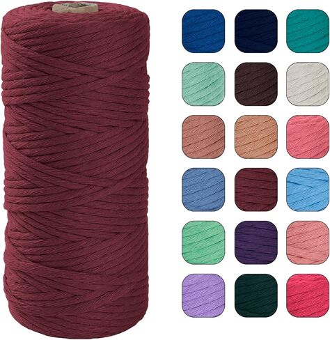 JeogYong Single Strand Macrame Cord 4mm x 109 Yards Natural Cotton Macrame Yarn Rope Cotton Thick Macrame Cord String for Plant Hanger, Wall Hanging, DIY Craft, Wedding, Party Decor (Army Green) in Saudi Arabia