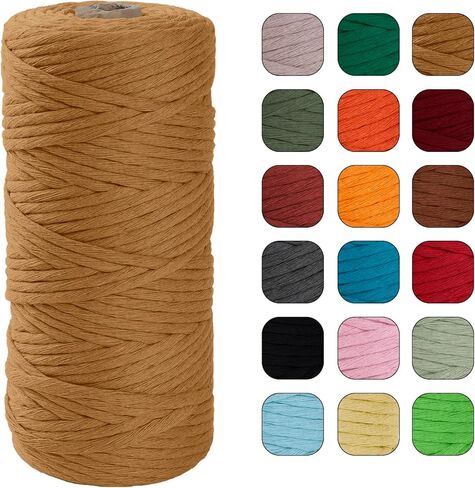 JeogYong Single Strand Macrame Cord 4mm x 109 Yards Natural Cotton Macrame Yarn Rope Cotton Thick Macrame Cord String for Plant Hanger, Wall Hanging, DIY Craft, Wedding, Party Decor (Army Green) in Saudi Arabia