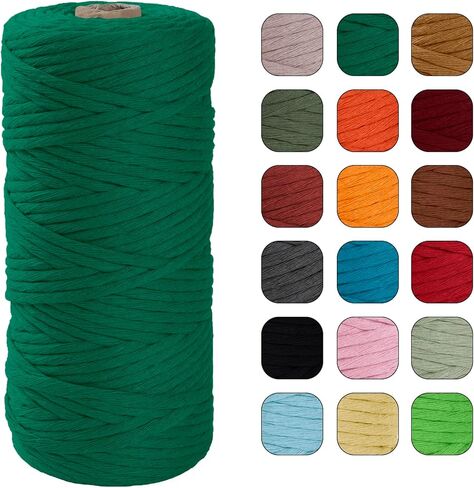 JeogYong Single Strand Macrame Cord 4mm x 109 Yards Natural Cotton Macrame Yarn Rope Cotton Thick Macrame Cord String for Plant Hanger, Wall Hanging, DIY Craft, Wedding, Party Decor (Army Green) in Saudi Arabia