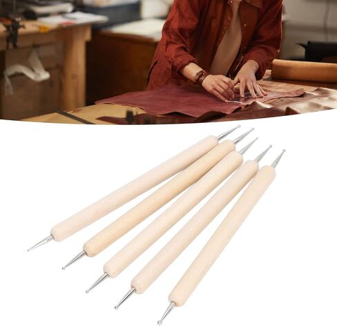 Kukyller Embossing Stylus,5PCS Wooden Ball Embossing Stylus Double End Tracing Dotting Tool for Art Projects in Kuwait