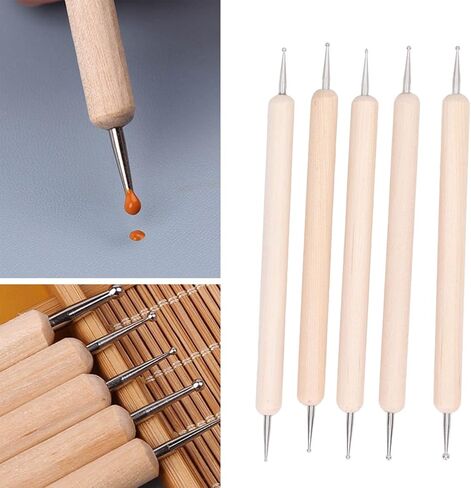 Kukyller Embossing Stylus,5PCS Wooden Ball Embossing Stylus Double End Tracing Dotting Tool for Art Projects in Kuwait
