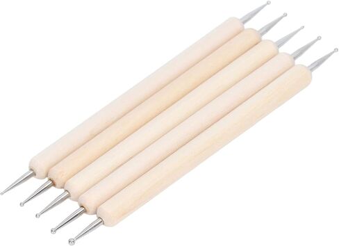 Kukyller Embossing Stylus,5PCS Wooden Ball Embossing Stylus Double End Tracing Dotting Tool for Art Projects in Kuwait