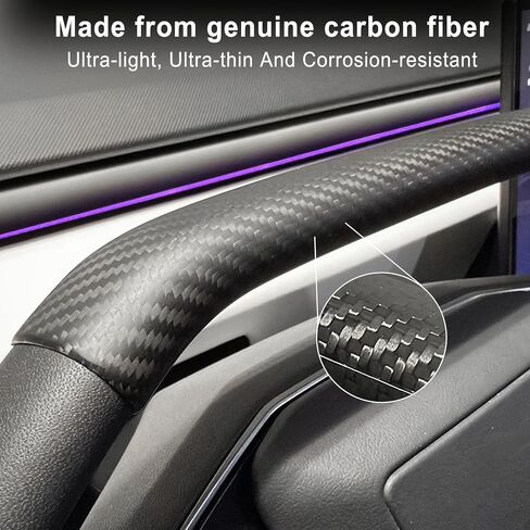 2PCS Steering Wheel Covers for Cybertruck Real Carbon Fiber Upper and Lower Steering Wheel Overlays Trims for Cybertruck Accessories (Matte Carbon Fiber) in Saudi Arabia
