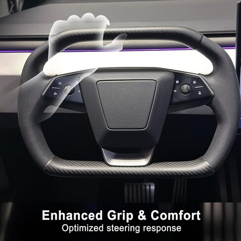 2PCS Steering Wheel Covers for Cybertruck Real Carbon Fiber Upper and Lower Steering Wheel Overlays Trims for Cybertruck Accessories (Matte Carbon Fiber) in Saudi Arabia