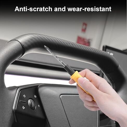2PCS Steering Wheel Covers for Cybertruck Real Carbon Fiber Upper and Lower Steering Wheel Overlays Trims for Cybertruck Accessories (Matte Carbon Fiber) in Saudi Arabia