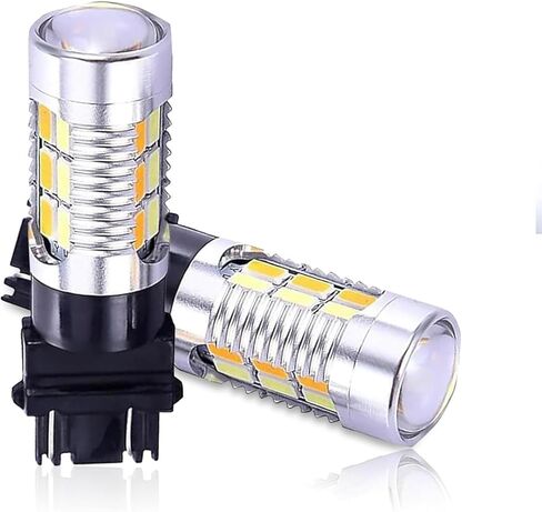 2 PCS 3157 T25 Turn Signal Switchback Led Light Bulbs, Two-color Design Indicator Light Replacement, Universal Shockproof Waterproof 5630-20SMD 700LM Bulb, for Most Cars (White & Amber) in Saudi Arabia
