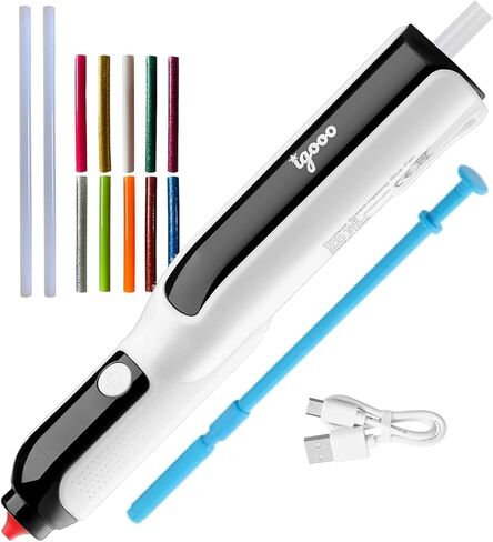 Cordless Glue Pen, Mini Hot Glue Gun, 6s Preheat, Automatic Glue Stick Feeding, Rechargeable Li-ion Battery, 7mm Stick, Perfect for Crafting and DIY (12 sticks+Pushrod) in Kuwait